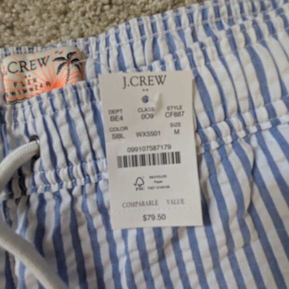 J. Crew Blue and White swim trunk - Picture 3 of 5
